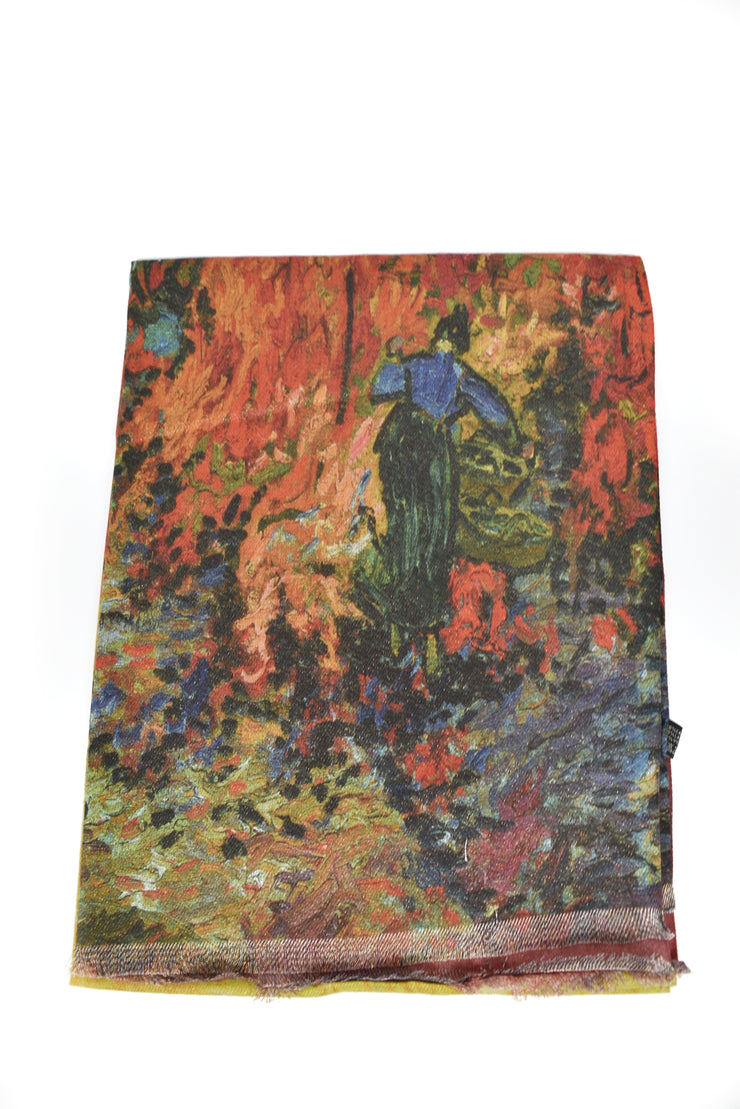 Foulard in cashmere laminato " La vigna rossa "