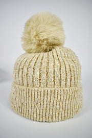 Cappello pompon paillettes