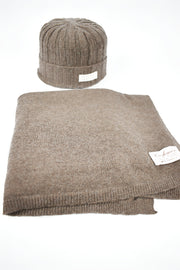 Sciarpa e cappello con cashemere Marrone