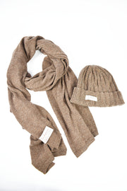 Sciarpa e cappello con cashemere Marrone