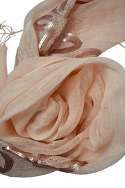 Stola in lino fiori rosa