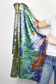 Foulard "Iris e ramo di mandorlo fiorito"