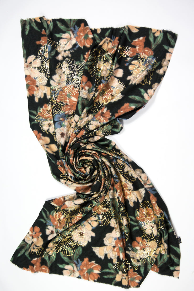 Sciarpa Fiori oro