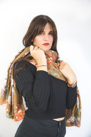 Sciarpa Fiori oro